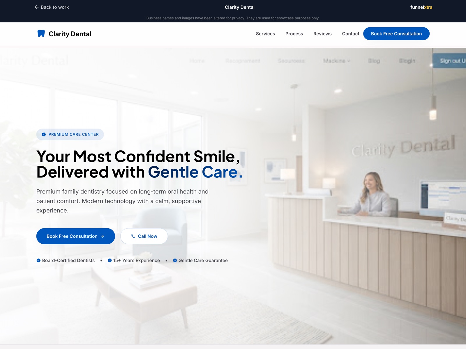 Clarity Dental landing page