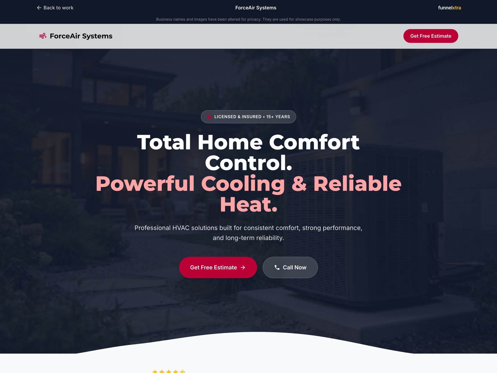 ForceAir Systems landing page
