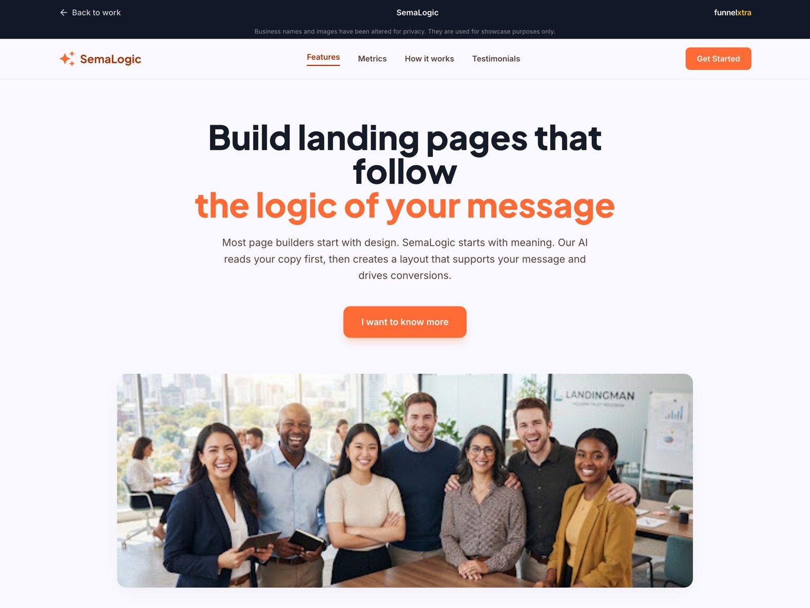 SemaLogic landing page