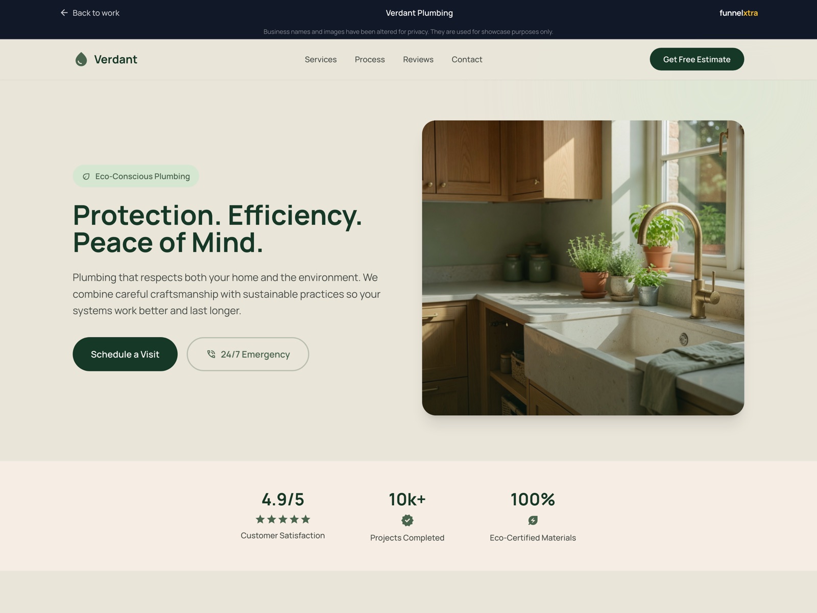 Verdant Plumbing landing page